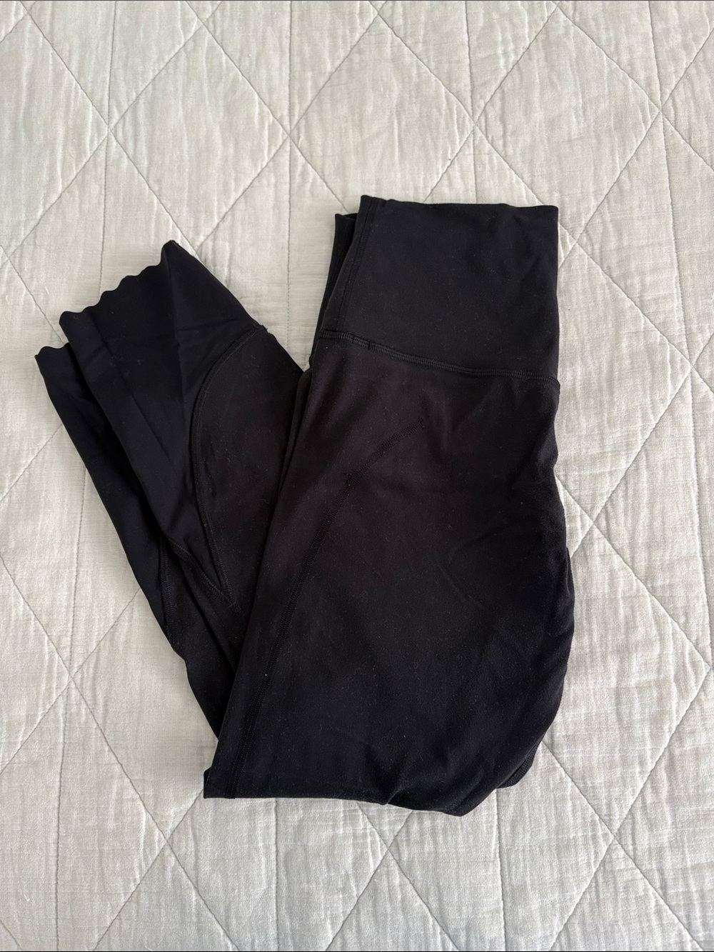 lululemon athletica Black High-Rise Leggings with Scalloped Ankles